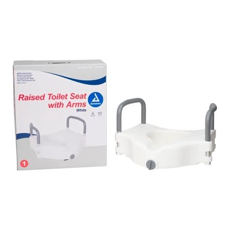 Dynarex Dynarex Raised Toilet Seat W/ Arms, Single Pack 10360